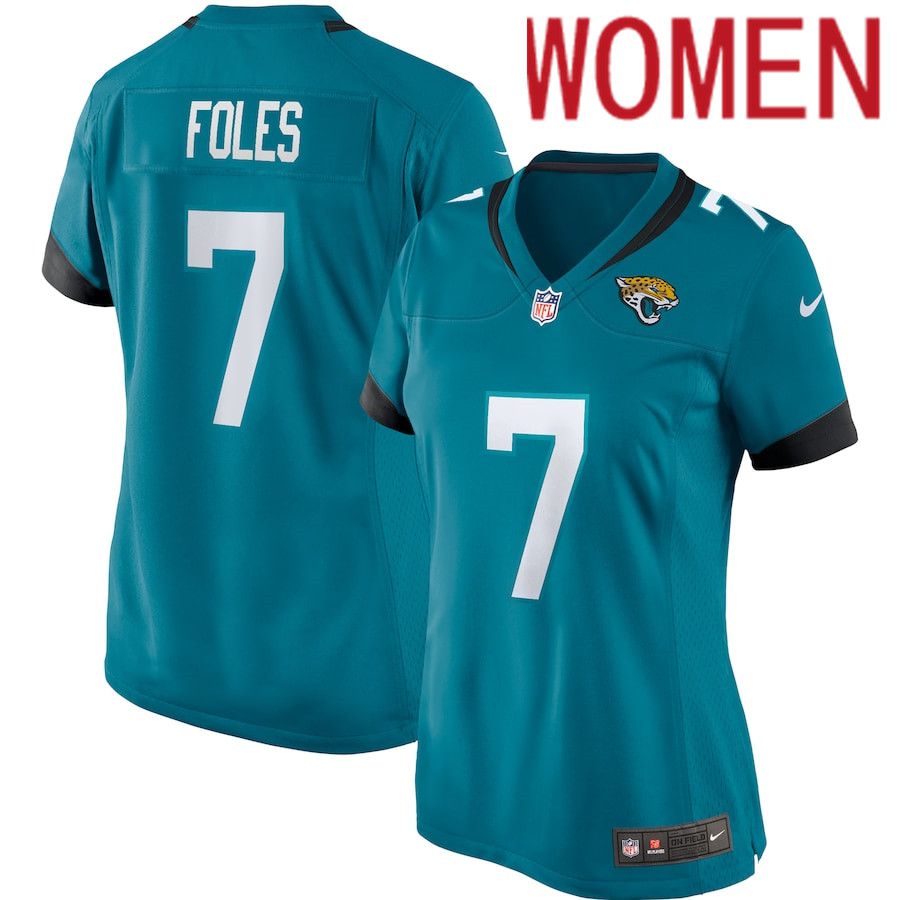 Women Jacksonville Jaguars #7 Nick Foles Nike Green Game Player NFL Jersey->women nfl jersey->Women Jersey